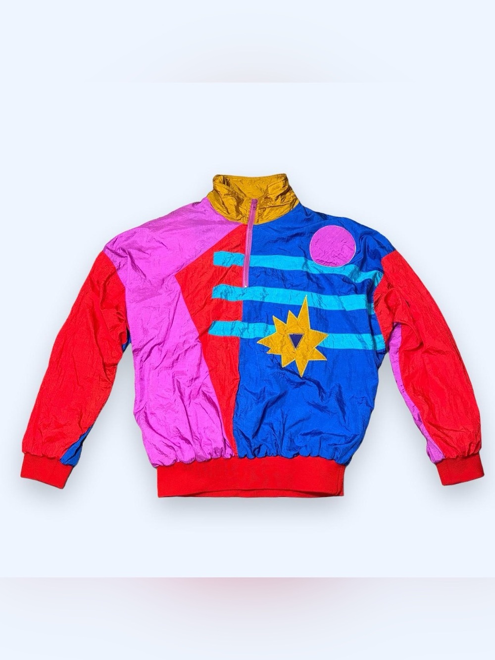 80s Windbreaker Colorblock Sweatshirt Jacket by Bodyworks!